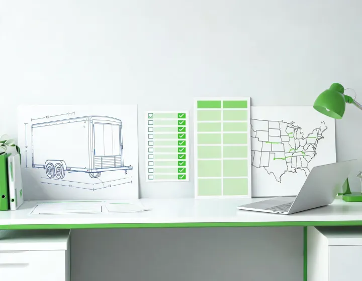 Aluminum trailer sourcing communication desk