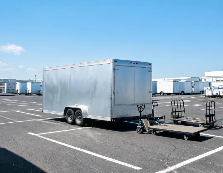 Aluminum cargo trailer serving a commercial equipment fleet