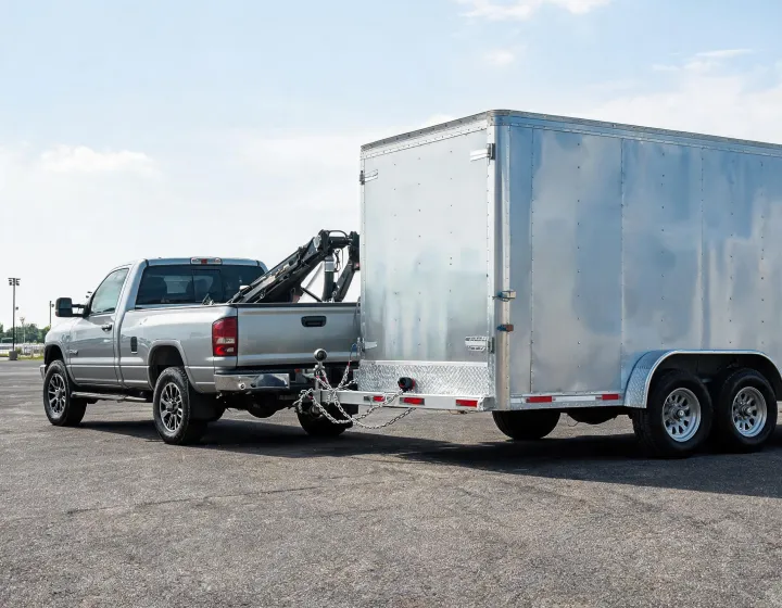 Tow vehicle and aluminum cargo trailer connection inspection
